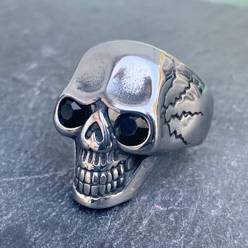 Captain Jack's Black Eye Skull Ring - Sizes 8 -16 - R141 Ring Biker Jewelry Skull Jewelry Sanity Jewelry Stainless Steel jewelry