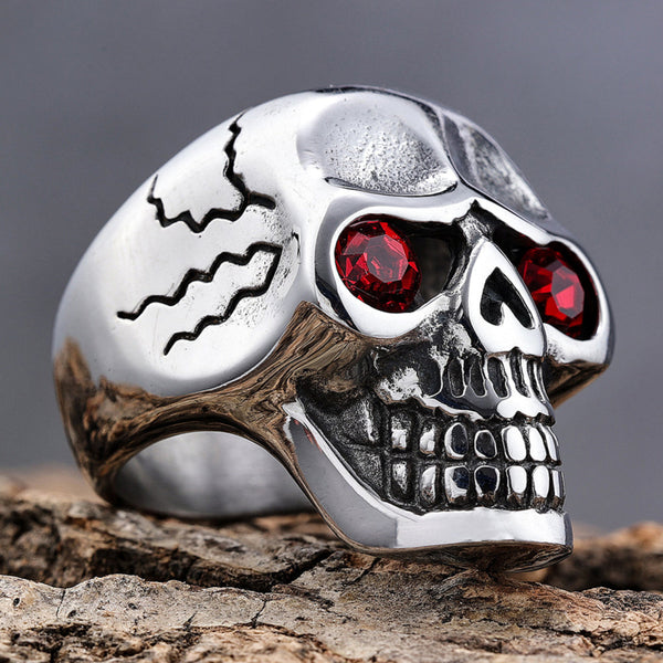 Captain Jack s Red Eye Skull Ring R23