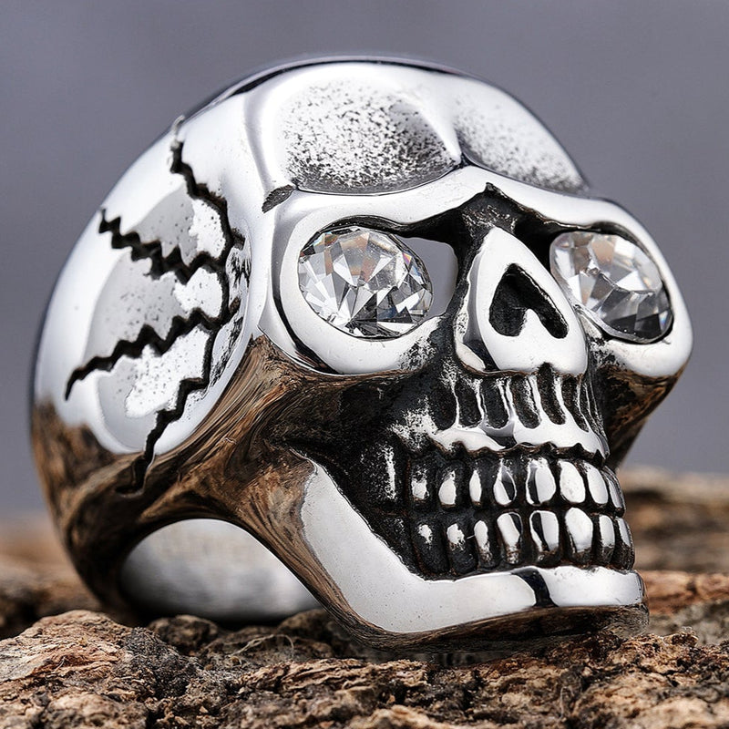 Sanity Jewelry Skull Ring Captain Jack's White Eye Skull Ring - Sizes 8-16 - R142