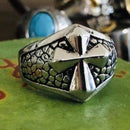 Cross Ring Dragon's Armor - Sizes 6-16 - R25 Skull Ring Biker Jewelry Skull Jewelry Sanity Jewelry Stainless Steel jewelry