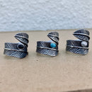 SANITY JEWELRY® Skull Ring Feather & Black Stone Ring - Sizes 5-12 - R190