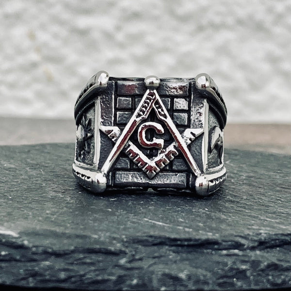 Sanity Jewelry Skull Ring Free Mason Square Ring - Sizes 7-17- R160
