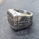 FTW & Middle Finger Ring with Screws - Sizes 8-16 - R133 Skull Ring Biker Jewelry Skull Jewelry Sanity Jewelry Stainless Steel jewelry