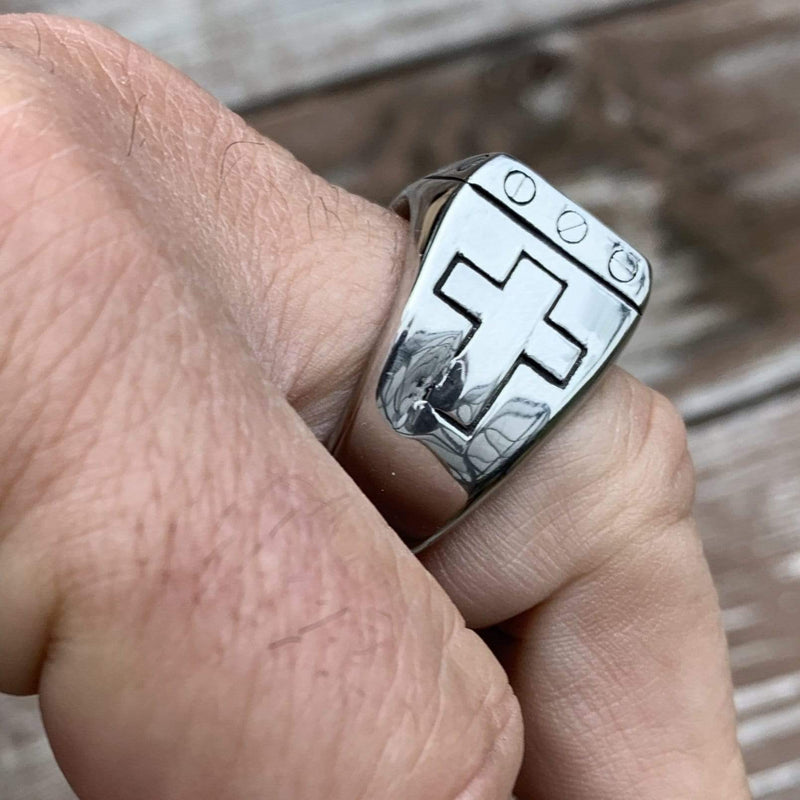 GOD Ring - Sizes 8-16 - R33 Skull Ring Biker Jewelry Skull Jewelry Sanity Jewelry Stainless Steel jewelry