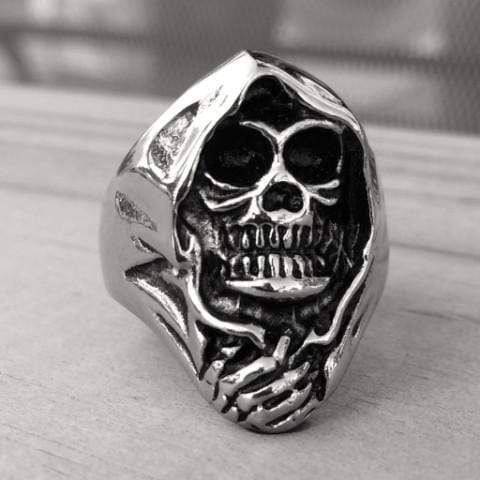 Grim Reaper Skull Ring - Sizes 9-16 - R35 Skull Ring Biker Jewelry Skull Jewelry Sanity Jewelry Stainless Steel jewelry