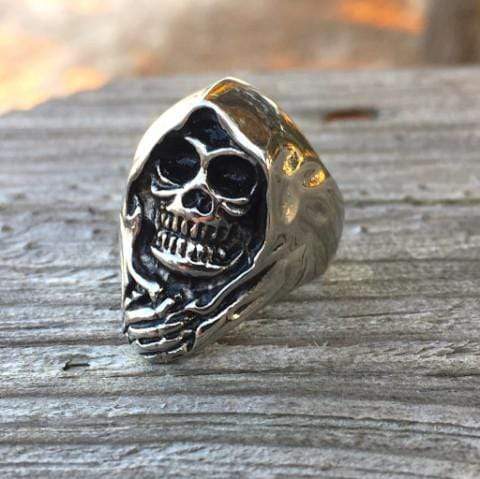 Grim Reaper Skull Ring - Sizes 9-16 - R35 Skull Ring Biker Jewelry Skull Jewelry Sanity Jewelry Stainless Steel jewelry