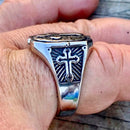 Guardian Cross Ring - Sizes 9-15 - R122 Skull Ring Biker Jewelry Skull Jewelry Sanity Jewelry Stainless Steel jewelry