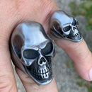 Jimmy - Big - Skull Ring - Brushed Stainless Steel - Sizes 9-16 - R37 Ring Biker Jewelry Skull Jewelry Sanity Jewelry Stainless Steel jewelry