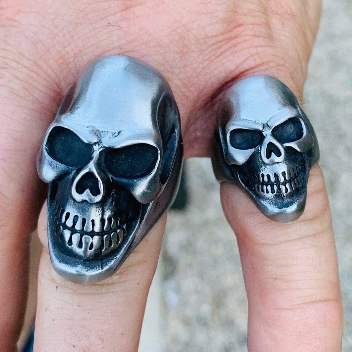 Skull Ring | Jimmy - Small Brushed Stainless Steel | Sanity