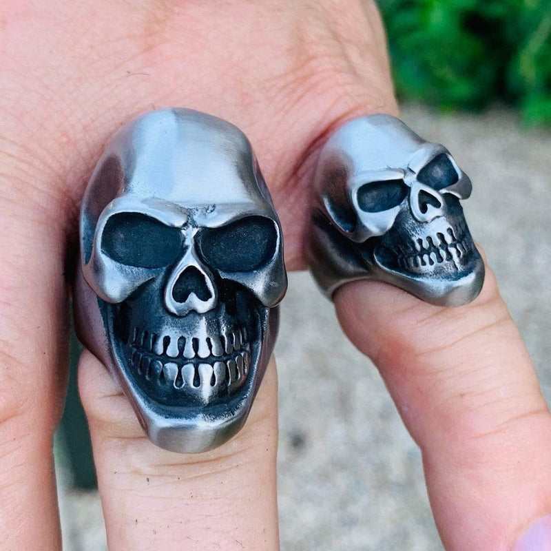 Jimmy - Small - Skull Ring - Brushed Stainless Steel - Sizes 6-11 - R38 Ring Biker Jewelry Skull Jewelry Sanity Jewelry Stainless Steel jewelry