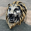 Sanity Jewelry Skull Ring Lion Ring - "Leo the Golden" - Sizes 5-17 - R40