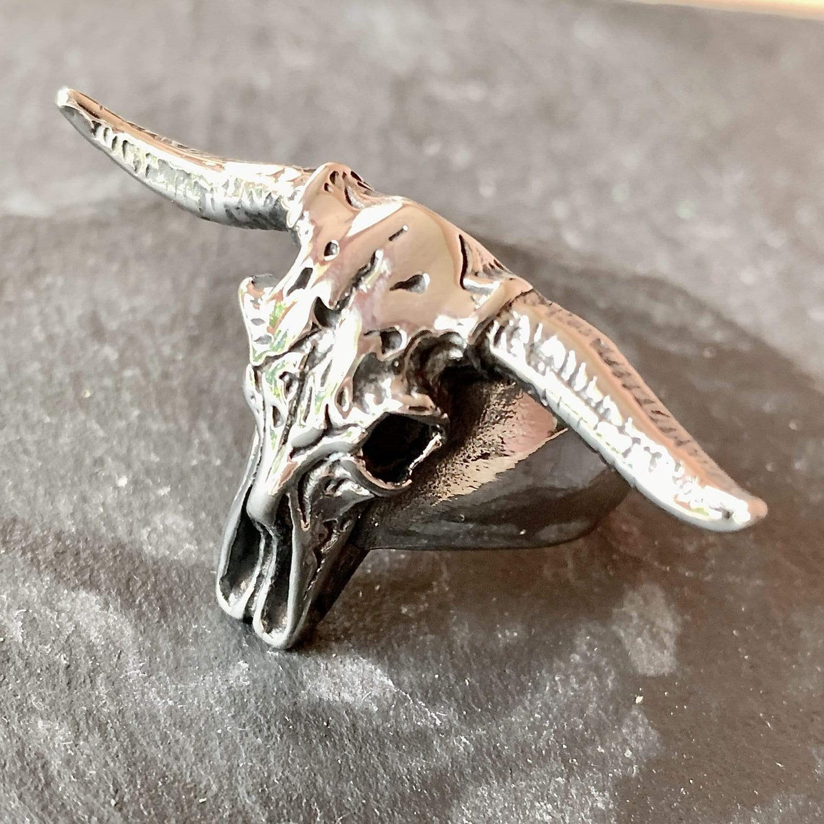 Skull Ring | Longhorn Skull Ring | Biker Jewelry | Sanity Skull Ring | Longhorn Skull Ring | Biker Jewelry | Sanity