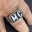 MC Ring - Sizes 7-20 - R45 Skull Ring Biker Jewelry Skull Jewelry Sanity Jewelry Stainless Steel jewelry