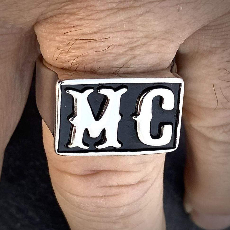 MC Ring - Sizes 7-20 - R45 Skull Ring Biker Jewelry Skull Jewelry Sanity Jewelry Stainless Steel jewelry