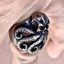Octopus Skull Ring - Sizes 7-13 - R72 Skull Ring Biker Jewelry Skull Jewelry Sanity Jewelry Stainless Steel jewelry
