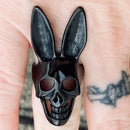 Sanity Jewelry Skull Ring Playboy Bunny - Black - Sizes 5-13 - R149