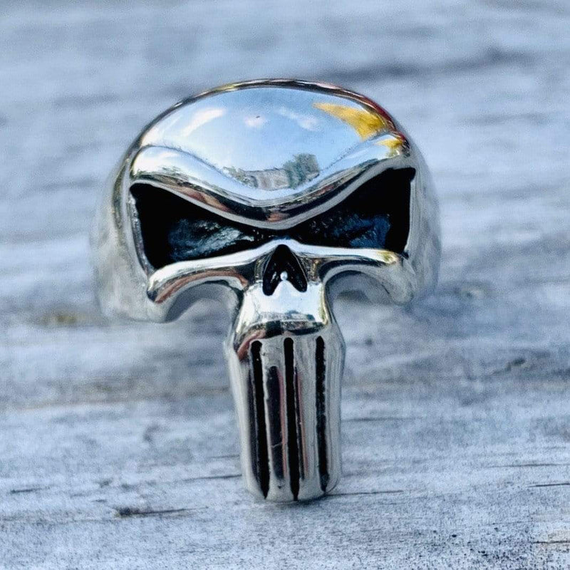 Punisher Ring - Sizes 6-16 - R50 Skull Ring Biker Jewelry Skull Jewelry Sanity Jewelry Stainless Steel jewelry