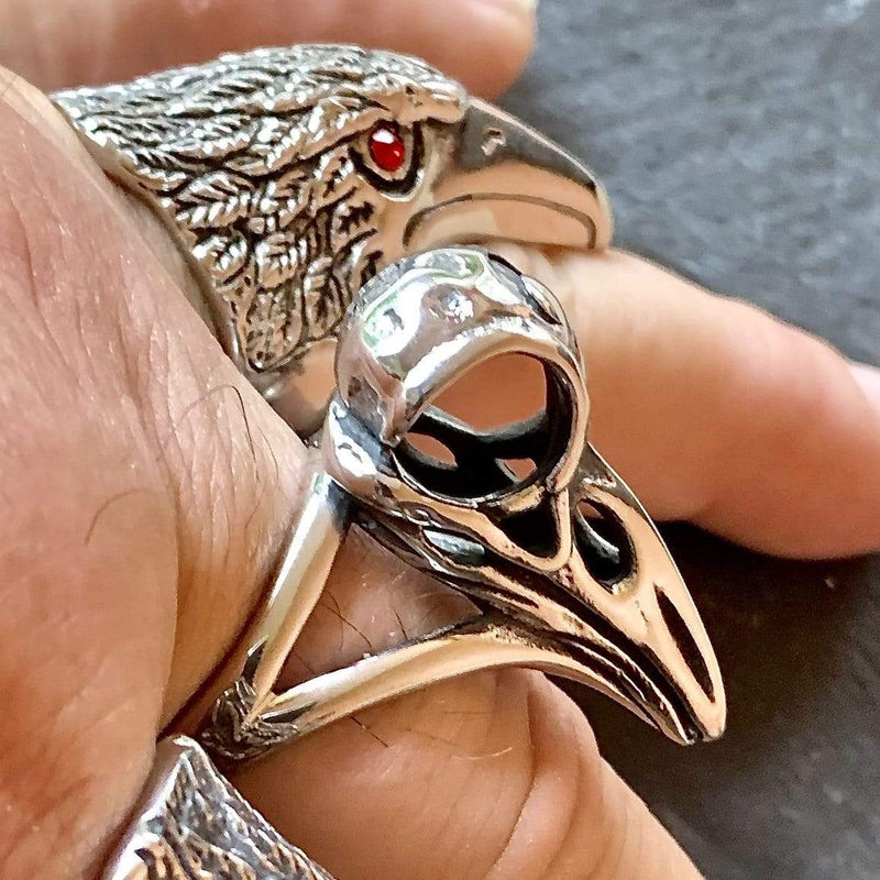 Raven's Head Ring - Skull Ring - Sizes 8-13 - R139 Ring Biker Jewelry Skull Jewelry Sanity Jewelry Stainless Steel jewelry