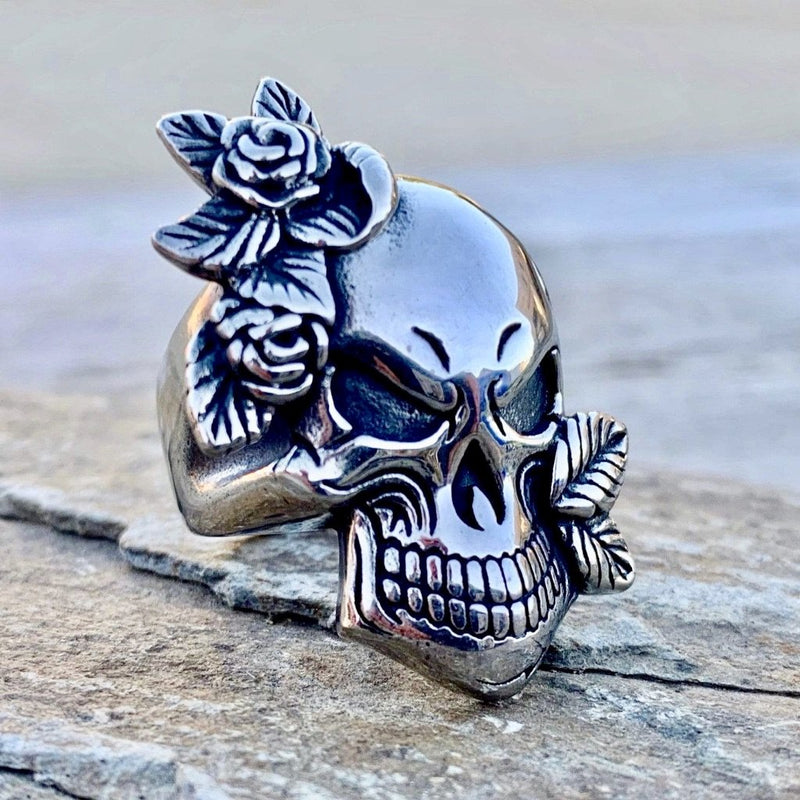 Rose Skull Leaf Ring R99 - Main Image