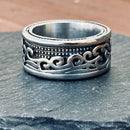 Sanity Jewelry Skull Ring Sanity's Band Collection - "The Ocean" Ring - Stainless - Sizes 5-15 - R94