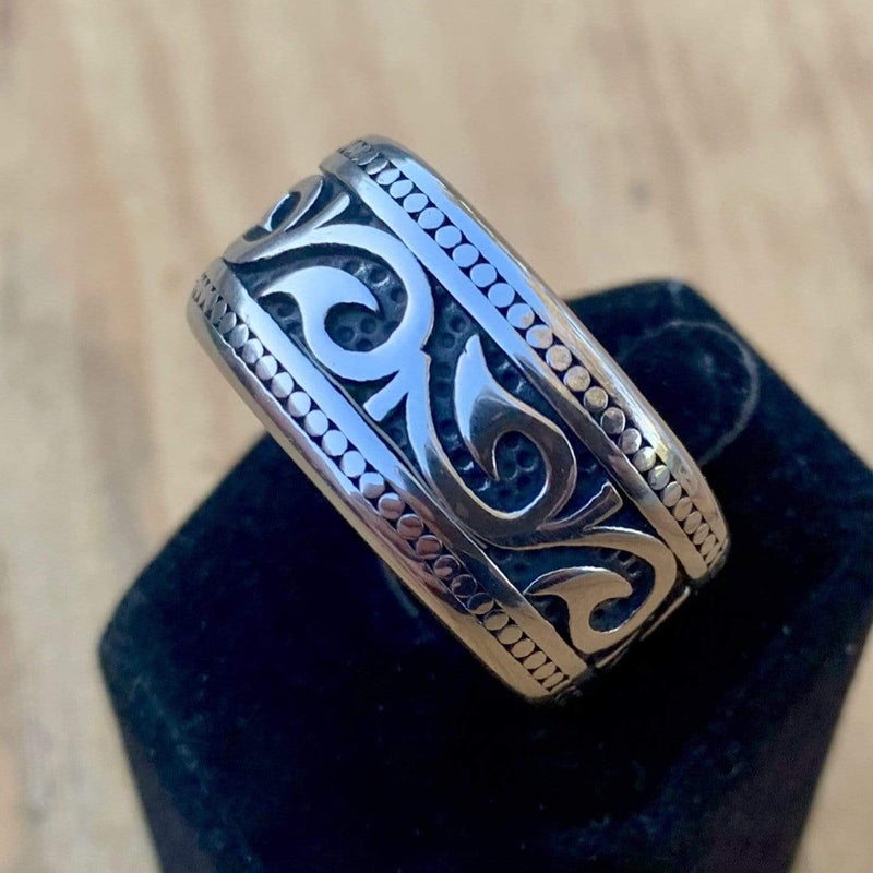 Sanity's Band Collection - "The Wave" Ring - Stainless - Sizes 7-15 - R95 Ring Biker Jewelry Skull Jewelry Sanity Jewelry Stainless Steel jewelry