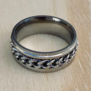 Sanity Jewelry Skull Ring Sanity’s Band Ring Collection - Silver Spinner - Sizes 6-14 - R168