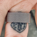 Sanity Jewelry Skull Ring Silver Mesh Ring - Sizes 6-10 - R181
