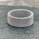 Sanity Jewelry Skull Ring Silver Mesh Ring - Sizes 6-10 - R181