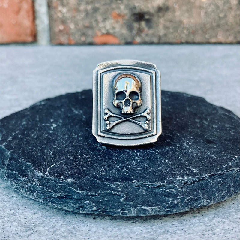 Sanity Jewelry Skull Ring Skull & Crossbones - The Tombstone - Sizes 8-16 - R159