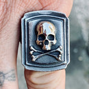 Sanity Jewelry Skull Ring Skull & Crossbones - The Tombstone - Sizes 8-16 - R159