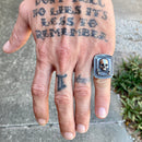 Sanity Jewelry Skull Ring Skull & Crossbones - The Tombstone - Sizes 8-16 - R159