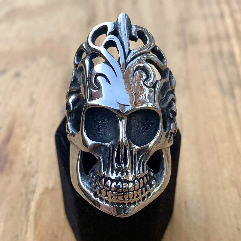 Men's Skull Rings American Soldier Skull Ring With Gold Plated