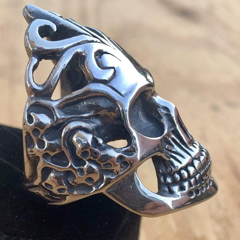 Skull Ring - The Mayan - Sizes 8-17 - R68 Ring Biker Jewelry Skull Jewelry Sanity Jewelry Stainless Steel jewelry