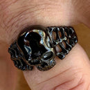 Skull Ring with Bones - Black Matte - Sizes 5-18 - R65 Skull Ring Biker Jewelry Skull Jewelry Sanity Jewelry Stainless Steel jewelry