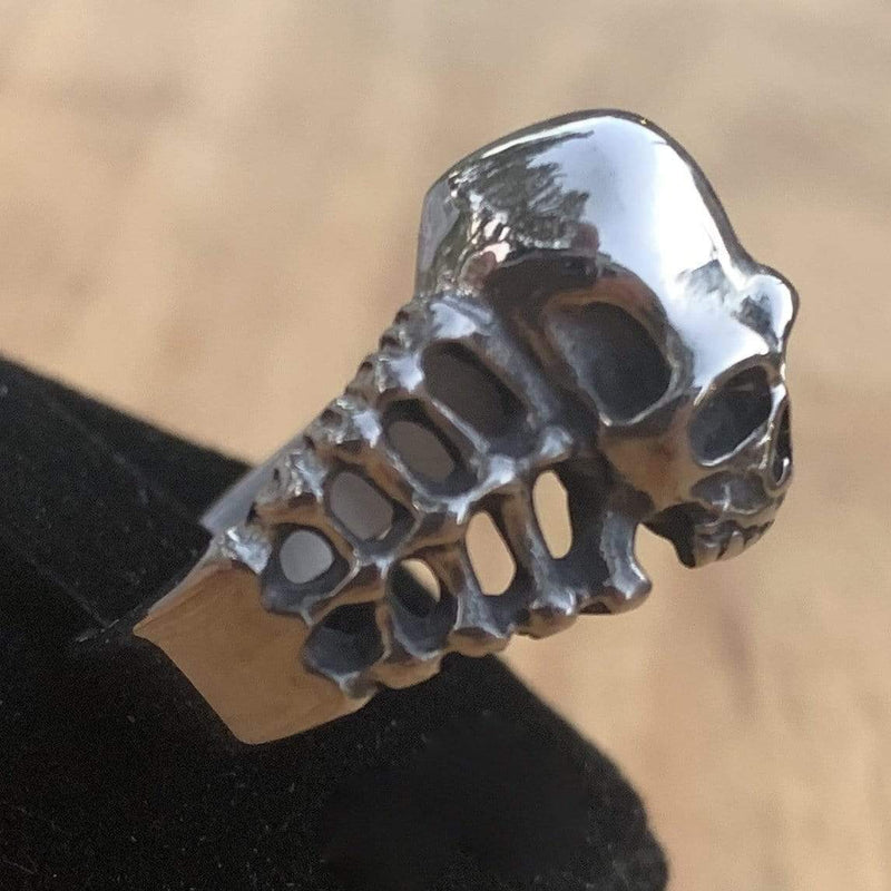 Skull Ring with Bones - Sizes 5-18 - R66 Skull Ring Biker Jewelry Skull Jewelry Sanity Jewelry Stainless Steel jewelry