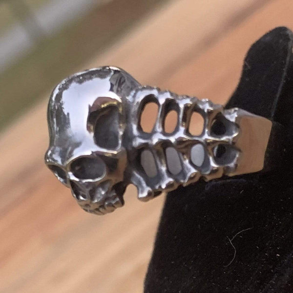 Skull Ring with Bones - Sizes 5-18 - R66 Skull Ring Biker Jewelry Skull Jewelry Sanity Jewelry Stainless Steel jewelry