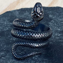 Sanity Jewelry Skull Ring Snake Ring - Black - Sizes 6-13 - R132