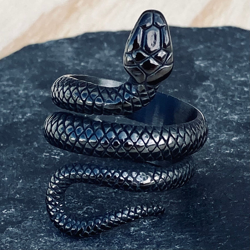 Black diamond snake ring Clearance