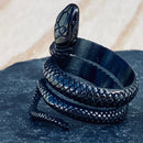 Sanity Jewelry Skull Ring Snake Ring - Black - Sizes 6-13 - R132