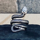 Sanity Jewelry Skull Ring Snake Ring - Stainless - Sizes 6-13 - R131