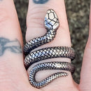 Sanity Jewelry Skull Ring Snake Ring - Stainless - Sizes 6-13 - R131