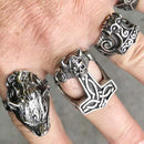 Thor's Hammer Ring - Skull Ring - Sizes 9-17 - R75 Skull Ring Biker Jewelry Skull Jewelry Sanity Jewelry Stainless Steel jewelry
