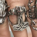 Thor's Hammer Ring - Skull Ring - Sizes 9-17 - R75 Skull Ring Biker Jewelry Skull Jewelry Sanity Jewelry Stainless Steel jewelry