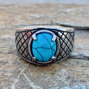 Ring - "Turquoise Ring Collection" -  New Mexico - Small  - Sizes 6-13 - R91 Skull Ring Biker Jewelry Skull Jewelry Sanity Jewelry Stainless Steel jewelry