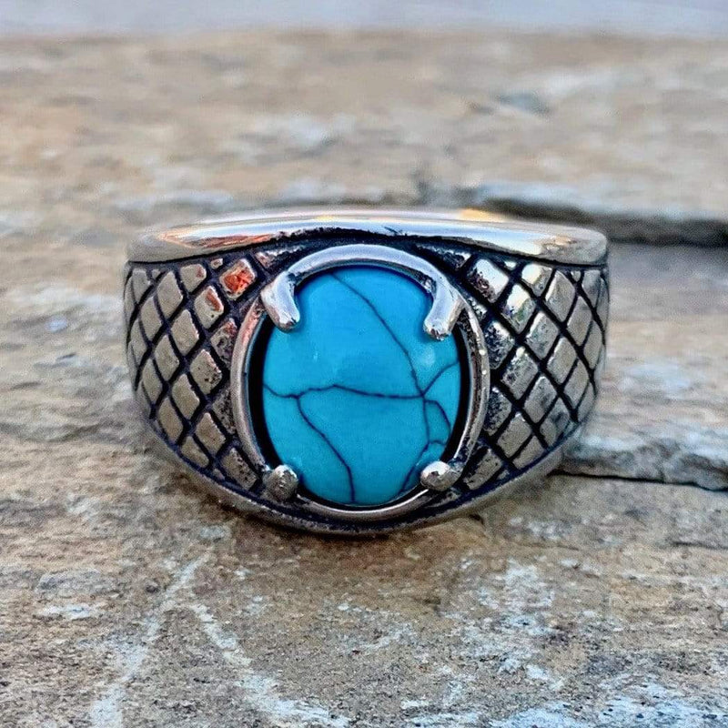 Ring - "Turquoise Ring Collection" -  New Mexico - Small  - Sizes 6-13 - R91 Skull Ring Biker Jewelry Skull Jewelry Sanity Jewelry Stainless Steel jewelry