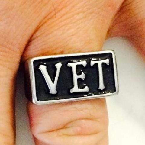 VET Ring - Veteran's Ring - Sizes 6-16 - R84 Skull Ring Biker Jewelry Skull Jewelry Sanity Jewelry Stainless Steel jewelry