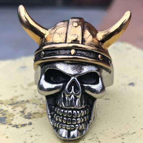 Viking Golden Warrior Ring - Sizes 9-16 - R86 Ring Biker Jewelry Skull Jewelry Sanity Jewelry Stainless Steel jewelry