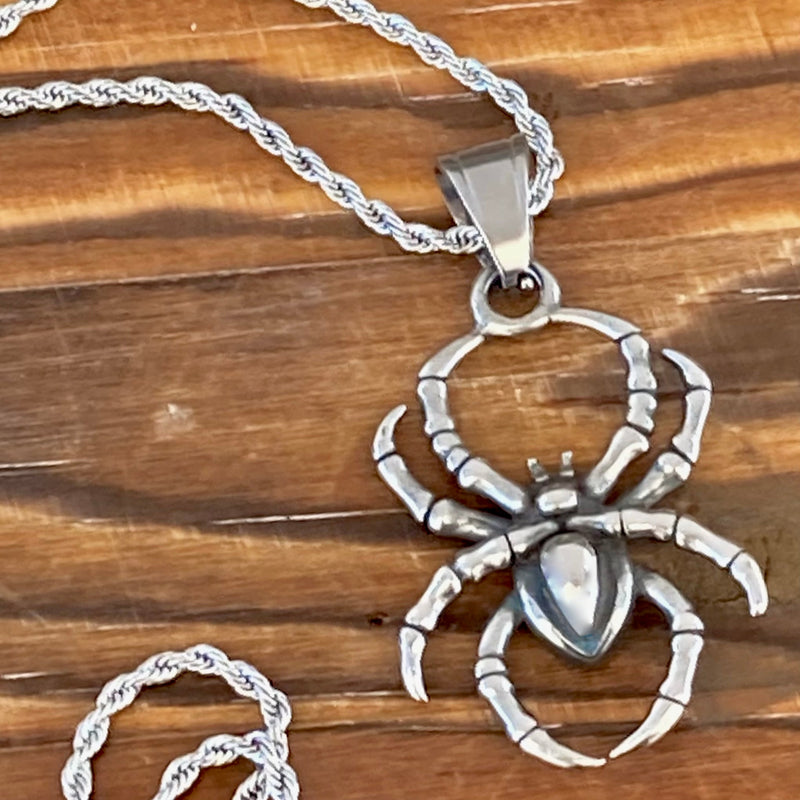Sanity Jewelry Spider - Itsy Bitsy - Pendant & Rope Necklace or Omega - PEN293