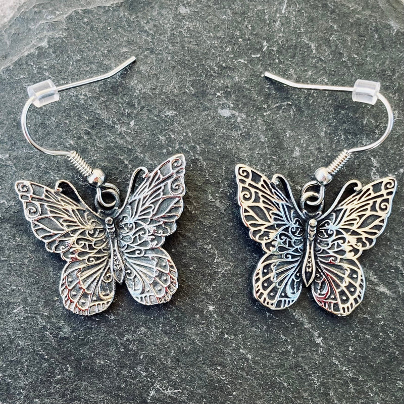 Sanity Jewelry Stainless Steel - Scrollwork Butterfly - Earrings - 304E