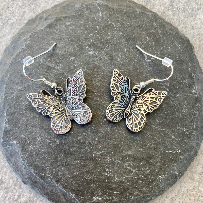 Sanity Jewelry Stainless Steel - Scrollwork Butterfly - Earrings - 304E